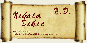 Nikola Dikić vizit kartica